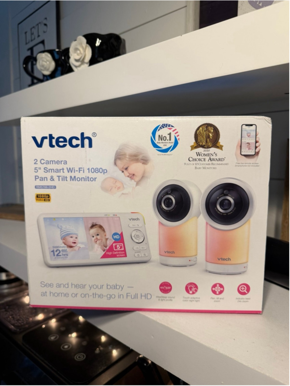 VTech RM5766-2HD Smart Wi-Fi 1080p 2-Camera 360°-Pan-and-Tilt Video Baby Monitor